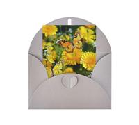 WLKSNBVD Biglietto di auguri con buste Farfalla gialla e margherite gialle che pensano a te, biglietti vuoti per compleanno, baby shower, congratulazioni, matrimoni, ringraziamenti, tutte le occasioni