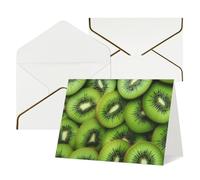 WLKSNBVD Biglietto di auguri con buste, fette di kiwi verde maturo, biglietto per il pensiero di te, 10 x 15 cm, biglietti vuoti per compleanno, baby shower, congratulazioni, matrimoni, biglietti di