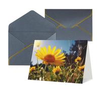 WLKSNBVD Biglietto di auguri con buste Fiore giallo sotto il sole Thinking of You Card 4x6 biglietti vuoti per compleanno baby shower congratulazioni matrimonio biglietti di ringraziamento per tutte