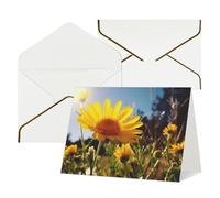 WLKSNBVD Biglietto di auguri con buste Fiore giallo sotto il sole Thinking of You Card 4x6 biglietti vuoti per compleanno baby shower congratulazioni matrimonio biglietti di ringraziamento per tutte