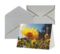 WLKSNBVD Biglietto di auguri con buste Fiore giallo sotto il sole Thinking of You Card 4x6 biglietti vuoti per compleanno baby shower congratulazioni matrimonio biglietti di ringraziamento per tutte