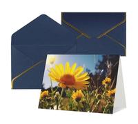 WLKSNBVD Biglietto di auguri con buste Fiore giallo sotto il sole Thinking of You Card 4x6 biglietti vuoti per compleanno baby shower congratulazioni matrimonio biglietti di ringraziamento per tutte