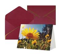 WLKSNBVD Biglietto di auguri con buste Fiore giallo sotto il sole Thinking of You Card 4x6 biglietti vuoti per compleanno baby shower congratulazioni matrimonio biglietti di ringraziamento per tutte