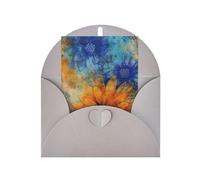 WLKSNBVD Biglietto di auguri con buste, fiori blu e arancioni che pensano a te, biglietti vuoti per compleanno, baby shower, congratulazioni, matrimoni, ringraziamenti, tutte le occasioni