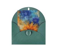 WLKSNBVD Biglietto di auguri con buste, fiori blu e arancioni che pensano a te, biglietti vuoti per compleanno, baby shower, congratulazioni, matrimoni, ringraziamenti, tutte le occasioni