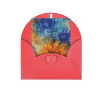 WLKSNBVD Biglietto di auguri con buste, fiori blu e arancioni che pensano a te, biglietti vuoti per compleanno, baby shower, congratulazioni, matrimoni, ringraziamenti, tutte le occasioni