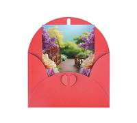 WLKSNBVD Biglietto di auguri con buste, fiori colorati che pensano a te, 10 x 15 cm, biglietti vuoti per compleanno, baby shower, congratulazioni, matrimoni, biglietti di ringraziamento per tutte le