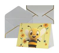 WLKSNBVD Biglietto di auguri con buste Happy Bee Thinking of You, biglietti vuoti per compleanno, baby shower, congratulazioni, matrimoni, ringraziamenti, tutte le occasioni