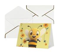 WLKSNBVD Biglietto di auguri con buste Happy Bee Thinking of You, biglietti vuoti per compleanno, baby shower, congratulazioni, matrimoni, ringraziamenti, tutte le occasioni