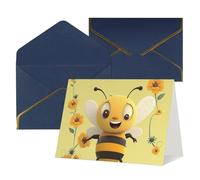 WLKSNBVD Biglietto di auguri con buste Happy Bee Thinking of You, biglietti vuoti per compleanno, baby shower, congratulazioni, matrimoni, ringraziamenti, tutte le occasioni