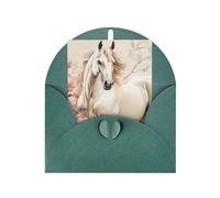 WLKSNBVD Biglietto di auguri con buste, immagine di cavallo che ti pensa, biglietto da 10 x 15 cm, biglietti vuoti per compleanno, baby shower, congratulazioni, matrimoni, ringraziamenti, tutte le