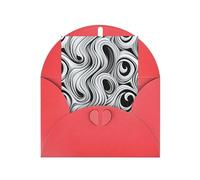 WLKSNBVD Biglietto di auguri con buste, in bianco e nero con motivo a spirale che ti pensa, 10 x 15 cm, biglietti vuoti per compleanno, baby shower, congratulazioni, matrimoni, ringraziamenti, tutte