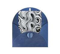 WLKSNBVD Biglietto di auguri con buste, in bianco e nero con motivo a spirale che ti pensa, 10 x 15 cm, biglietti vuoti per compleanno, baby shower, congratulazioni, matrimoni, ringraziamenti, tutte
