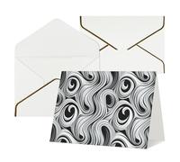 WLKSNBVD Biglietto di auguri con buste, in bianco e nero con motivo a spirale che ti pensa, 10 x 15 cm, biglietti vuoti per compleanno, baby shower, congratulazioni, matrimoni, ringraziamenti, tutte