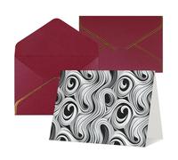 WLKSNBVD Biglietto di auguri con buste, in bianco e nero con motivo a spirale che ti pensa, 10 x 15 cm, biglietti vuoti per compleanno, baby shower, congratulazioni, matrimoni, ringraziamenti, tutte