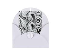 WLKSNBVD Biglietto di auguri con buste, in bianco e nero con motivo a spirale che ti pensa, 10 x 15 cm, biglietti vuoti per compleanno, baby shower, congratulazioni, matrimoni, ringraziamenti, tutte