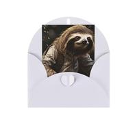 WLKSNBVD Biglietto di auguri con buste in bicicletta bradipo Thinking of You, biglietti vuoti per compleanno, baby shower, congratulazioni, matrimoni, ringraziamenti, tutte le occasioni