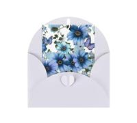 WLKSNBVD Biglietto di auguri con buste in fiore margherita blu che pensa a te, biglietti vuoti per compleanno, baby shower, congratulazioni, matrimoni, ringraziamenti, tutte le occasioni