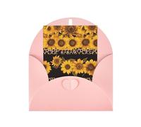 WLKSNBVD Biglietto di auguri con buste, leopardo e girasole, biglietto di auguri per il pensiero di te, 10 x 15 cm, biglietti vuoti per compleanno, baby shower, congratulazioni, matrimoni