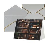 WLKSNBVD Biglietto di auguri con buste, libri sulla libreria Thinking of You, biglietti vuoti per compleanno, baby shower, congratulazioni, matrimoni, ringraziamenti, tutte le occasioni