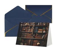 WLKSNBVD Biglietto di auguri con buste, libri sulla libreria Thinking of You, biglietti vuoti per compleanno, baby shower, congratulazioni, matrimoni, ringraziamenti, tutte le occasioni
