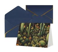 WLKSNBVD Biglietto di auguri con buste, motivo cactus verde, 10 x 15 cm, biglietti vuoti per compleanno, baby shower, congratulazioni, matrimoni, ringraziamenti, tutte le occasioni