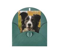 WLKSNBVD Biglietto di auguri con buste, motivo: cane Mohado Border Collie che ti pensa, 10 x 15 cm, biglietti vuoti per compleanno, baby shower, congratulazioni, matrimoni, ringraziamenti, tutte le