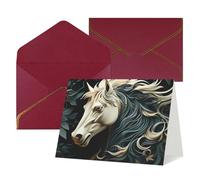 WLKSNBVD Biglietto di auguri con buste, motivo cavallo, biglietto per pensare a te, 10 x 15 cm, biglietti vuoti per compleanno, baby shower, congratulazioni, matrimoni, ringraziamenti, tutte le