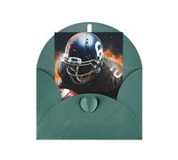 WLKSNBVD Biglietto di auguri con buste, motivo football americano che pensa a te, 10 x 15 cm, biglietti vuoti per compleanno, baby shower, congratulazioni, matrimoni, ringraziamenti, tutte le