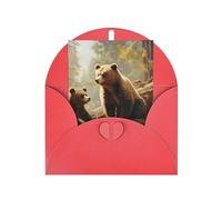 WLKSNBVD Biglietto di auguri con buste, motivo: orsetti che giocano nell'albero, 10 x 15 cm, biglietti vuoti per compleanno, baby shower, congratulazioni, matrimoni, ringraziamenti, tutte le occasioni