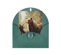 WLKSNBVD Biglietto di auguri con buste, motivo: orsetti che giocano nell'albero, 10 x 15 cm, biglietti vuoti per compleanno, baby shower, congratulazioni, matrimoni, ringraziamenti, tutte le occasioni