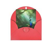 WLKSNBVD Biglietto di auguri con buste, motivo pavone, per pensare a te, 10 x 15 cm, biglietti vuoti per compleanno, baby shower, congratulazioni, matrimoni, ringraziamenti, tutte le occasioni