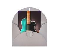 WLKSNBVD Biglietto di auguri con buste, musica verde chitarra pensando a te, biglietti vuoti per compleanno, baby shower, congratulazioni, matrimoni, ringraziamenti, tutte le occasioni