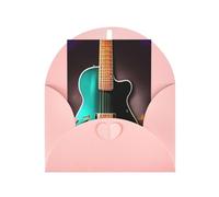 WLKSNBVD Biglietto di auguri con buste, musica verde chitarra pensando a te, biglietti vuoti per compleanno, baby shower, congratulazioni, matrimoni, ringraziamenti, tutte le occasioni