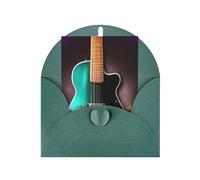 WLKSNBVD Biglietto di auguri con buste, musica verde chitarra pensando a te, biglietti vuoti per compleanno, baby shower, congratulazioni, matrimoni, ringraziamenti, tutte le occasioni