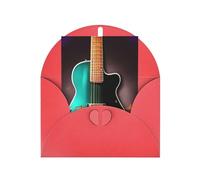 WLKSNBVD Biglietto di auguri con buste, musica verde chitarra pensando a te, biglietti vuoti per compleanno, baby shower, congratulazioni, matrimoni, ringraziamenti, tutte le occasioni