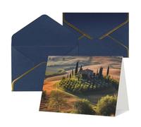 WLKSNBVD Biglietto di auguri con buste, paesaggio, albero, paesaggio, fattoria, pensare a te, biglietti vuoti per compleanno, baby shower, congratulazioni, matrimoni, biglietti di ringraziamento per