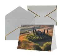 WLKSNBVD Biglietto di auguri con buste, paesaggio, albero, paesaggio, fattoria, pensare a te, biglietti vuoti per compleanno, baby shower, congratulazioni, matrimoni, biglietti di ringraziamento per