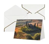 WLKSNBVD Biglietto di auguri con buste, paesaggio, albero, paesaggio, fattoria, pensare a te, biglietti vuoti per compleanno, baby shower, congratulazioni, matrimoni, biglietti di ringraziamento per