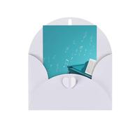 WLKSNBVD Biglietto di auguri con buste pianoforte su sfondo blu Thinking of You Card 4x6 biglietti vuoti per compleanno baby shower congratulazioni matrimonio biglietti di ringraziamento per tutte le