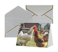 WLKSNBVD Biglietto di auguri con buste, polli e fattoria che ti pensa a te, biglietti vuoti per compleanno, baby shower, congratulazioni, matrimoni, ringraziamenti, tutte le occasioni