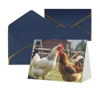 WLKSNBVD Biglietto di auguri con buste, polli e fattoria che ti pensa a te, biglietti vuoti per compleanno, baby shower, congratulazioni, matrimoni, ringraziamenti, tutte le occasioni