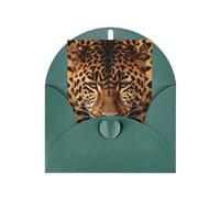 WLKSNBVD Biglietto di auguri con buste raffigurante un leopardo che pensa a te, 10 x 15 cm, biglietti vuoti per compleanno, baby shower, congratulazioni, matrimoni, ringraziamenti, tutte le occasioni