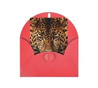 WLKSNBVD Biglietto di auguri con buste raffigurante un leopardo che pensa a te, 10 x 15 cm, biglietti vuoti per compleanno, baby shower, congratulazioni, matrimoni, ringraziamenti, tutte le occasioni