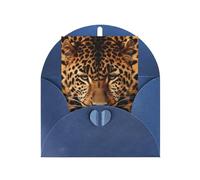 WLKSNBVD Biglietto di auguri con buste raffigurante un leopardo che pensa a te, 10 x 15 cm, biglietti vuoti per compleanno, baby shower, congratulazioni, matrimoni, ringraziamenti, tutte le occasioni