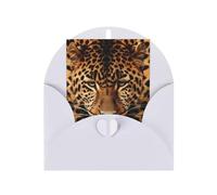 WLKSNBVD Biglietto di auguri con buste raffigurante un leopardo che pensa a te, 10 x 15 cm, biglietti vuoti per compleanno, baby shower, congratulazioni, matrimoni, ringraziamenti, tutte le occasioni