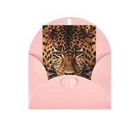WLKSNBVD Biglietto di auguri con buste raffigurante un leopardo che pensa a te, 10 x 15 cm, biglietti vuoti per compleanno, baby shower, congratulazioni, matrimoni, ringraziamenti, tutte le occasioni