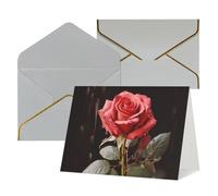 WLKSNBVD Biglietto di auguri con buste, rose rosse e amore Thinking of You, biglietti vuoti per compleanno, baby shower, congratulazioni, matrimoni, ringraziamenti, tutte le occasioni