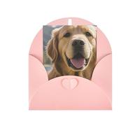 WLKSNBVD Biglietto di auguri con buste, simpatico Golden Retriever che pensa a te, biglietti vuoti per compleanno, baby shower, congratulazioni, matrimoni, ringraziamenti, tutte le occasioni
