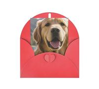 WLKSNBVD Biglietto di auguri con buste, simpatico Golden Retriever che pensa a te, biglietti vuoti per compleanno, baby shower, congratulazioni, matrimoni, ringraziamenti, tutte le occasioni
